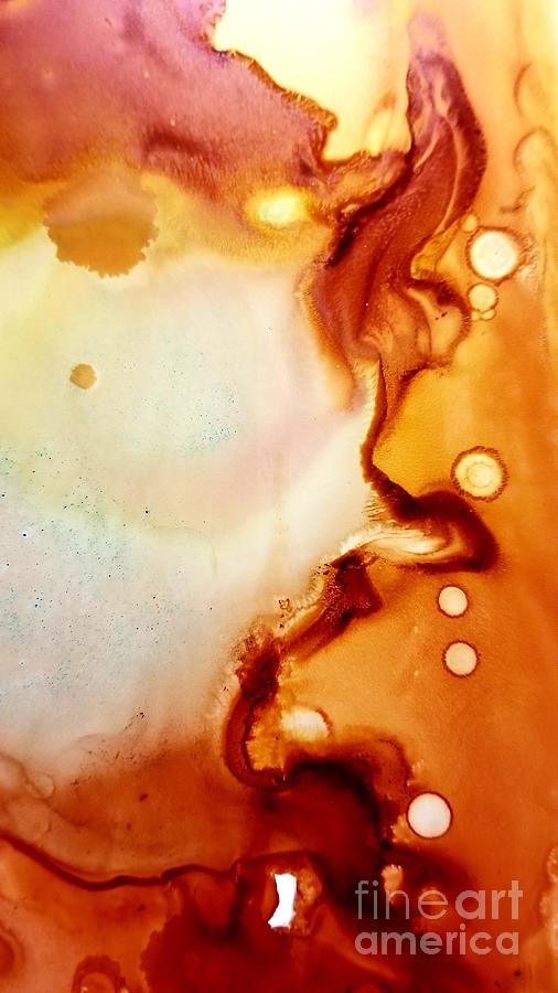 Orange Sunshine No 2 in Alcohol Ink Mixed Media by Expressions By Stephanie
