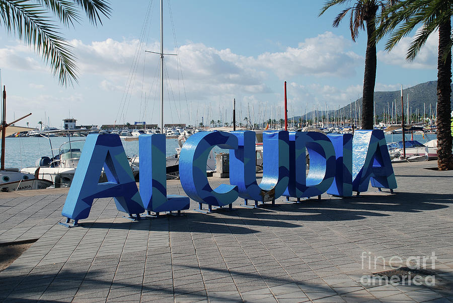 Alcudia sign in Majorca Photograph by David Fowler