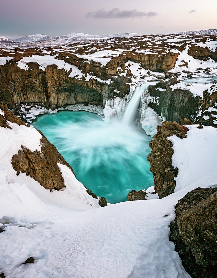 Nature Photograph - Aldeyjarfoss Waterfall Iceland IV by Joan Carroll