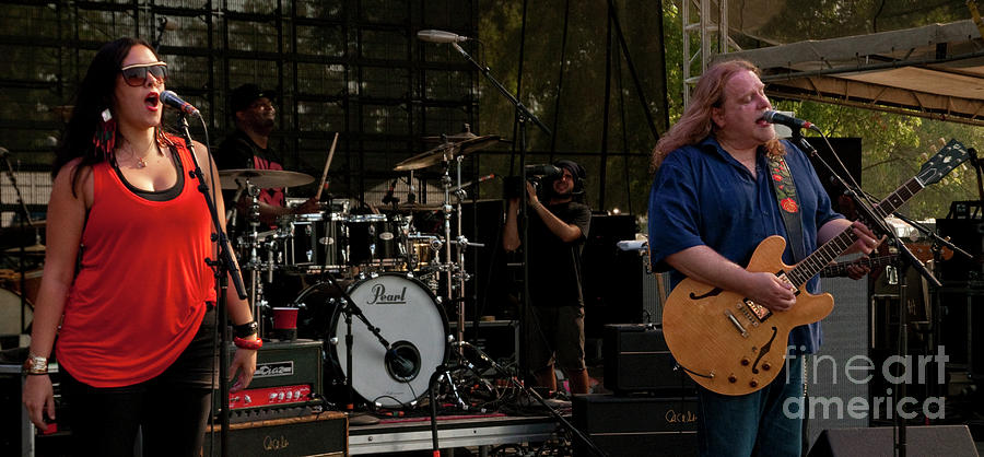Alecia Chakour and Warren Haynes with the Warren Haynes Band at  Photograph by David Oppenheimer