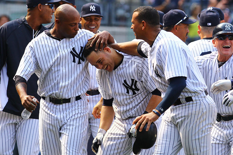 Alex Rodriguez, Russell Martin, and Dewayne Wise Photograph by Al Bello
