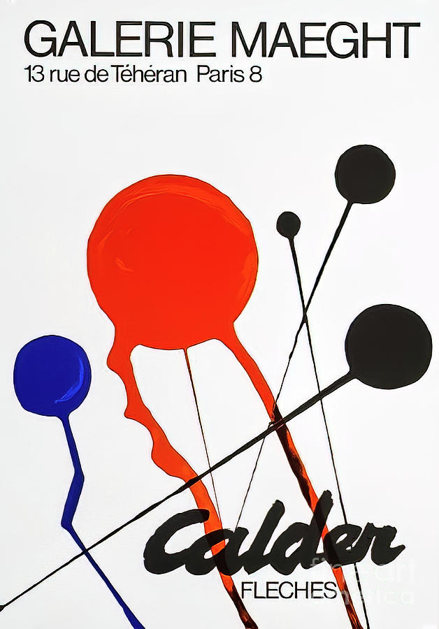 Alexander Calder Art Gallery Poster Paris 1968 Drawing by M G Whittingham