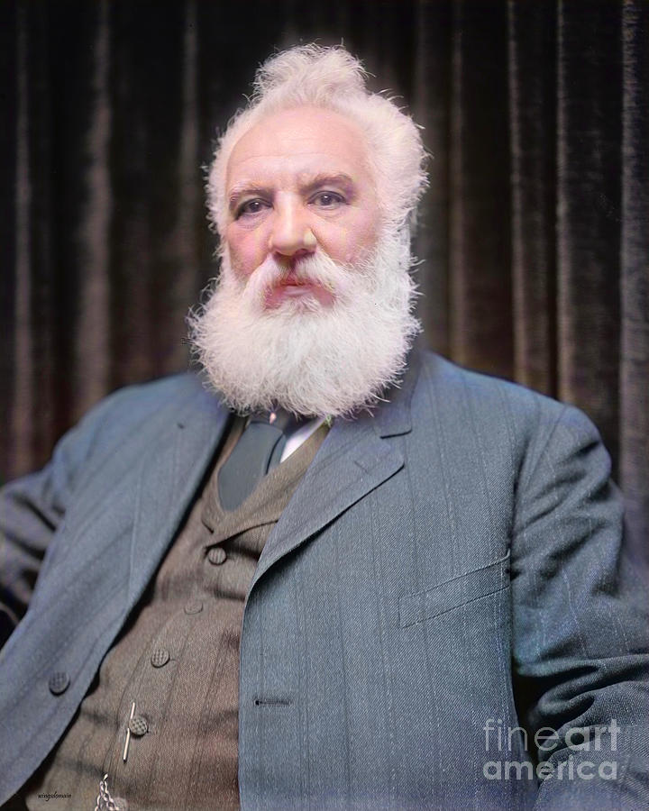 Alexander Graham Bell Colorized 20210428 Photograph by Wingsdomain Art and Photography