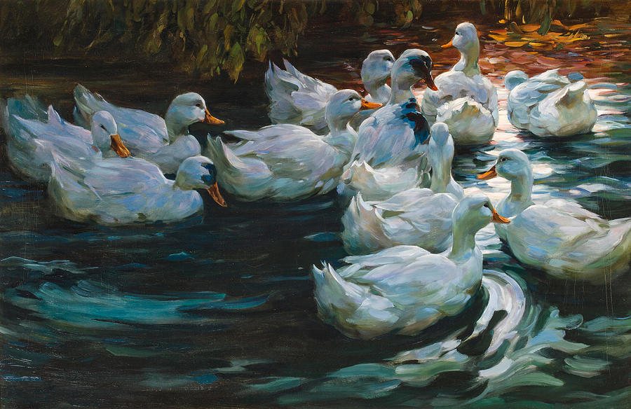 Alexander Max Koester German, 1864 1932 Heimw Enten auf einem Teich ...