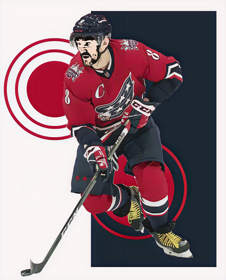 Alexander Ovechkin Washington Capitals Grunge Pixel Art 12 Mixed Media 