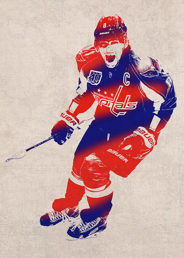 Alexander Ovechkin Mixed Media - Alexander Ovechkin Washington Capitals Hockey Minimalist Vector Athletes Sports Series by Design Turnpike