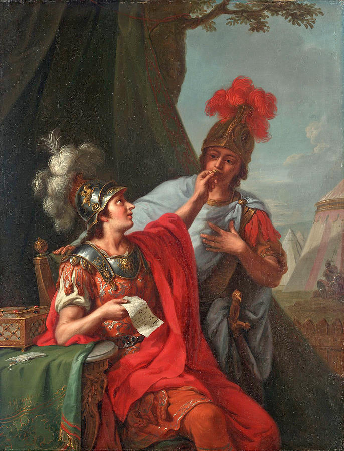 Alexander Putting his Seal Ring over Hephaestions Lips Painting by Johann Heinrich Tischbein the Elder