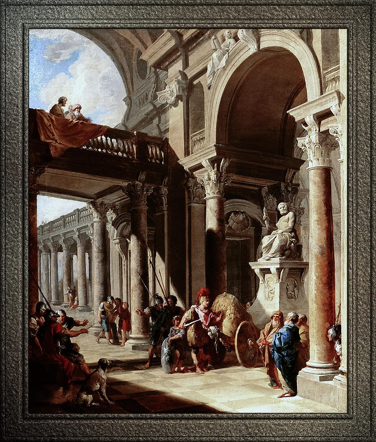 Alexander the Great Cutting the Gordian Knot by Giovanni Paolo Pannini Painting by Rolando Burbon