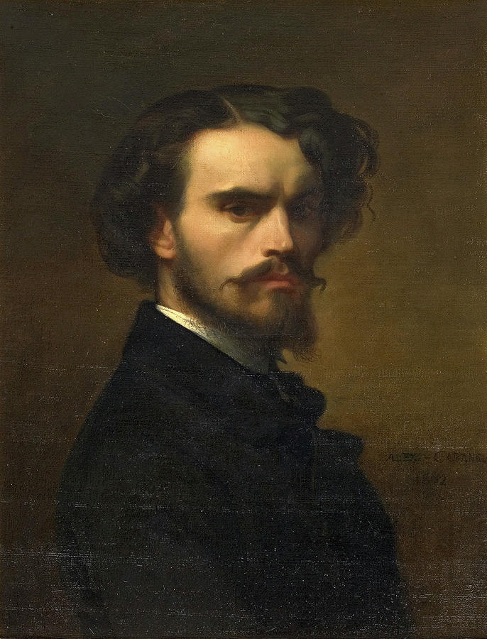 Alexandre Cabanel, Autoportrait 1852 Painting by Artistic Rifki