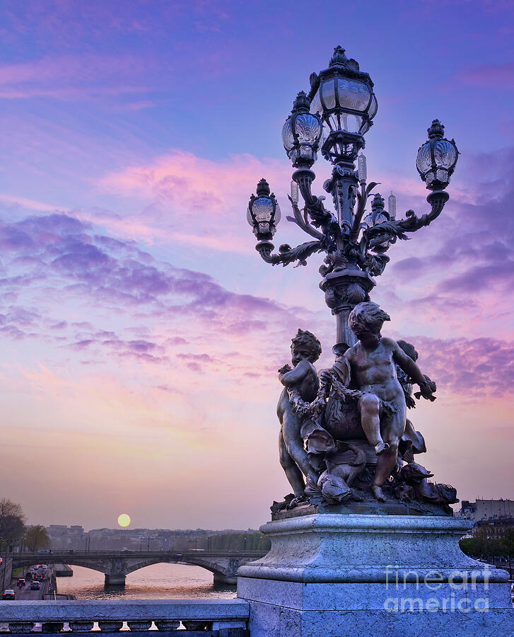 Alexandre III bridge in Paris at sunset Photograph by Delphimages Paris Photography