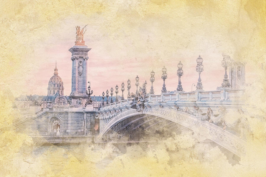 Alexandre IIi Bridge In Paris Mixed Media
