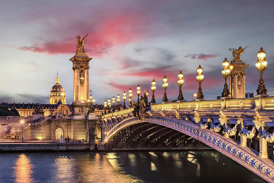 Paris Photograph - Alexandre Sunset by Manjik Pictures