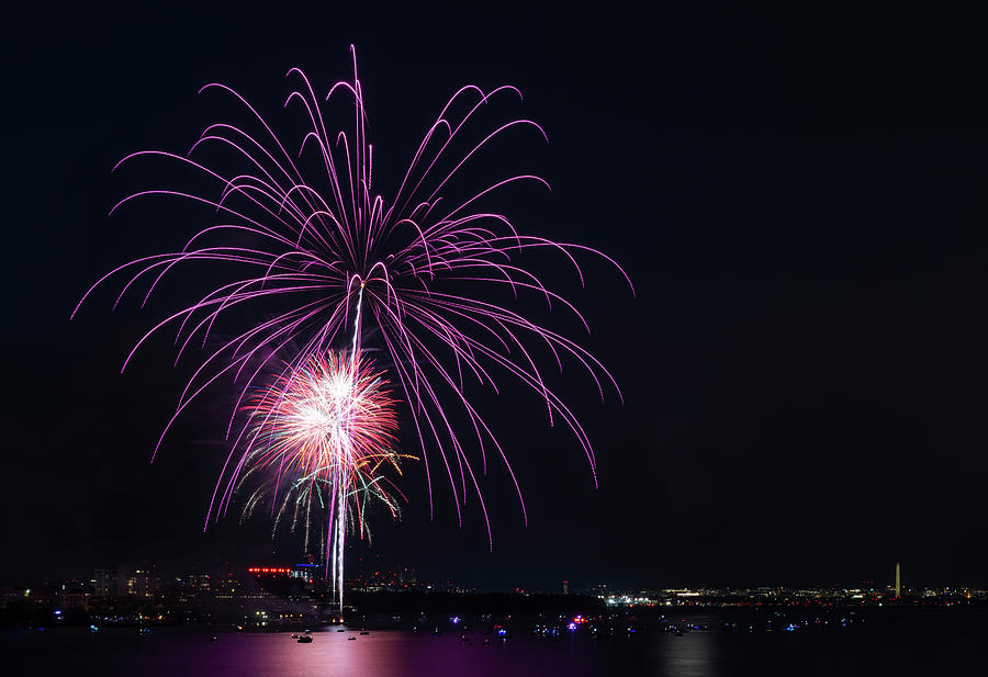 Alexandria Birthday Fireworks Photograph by Art Cole