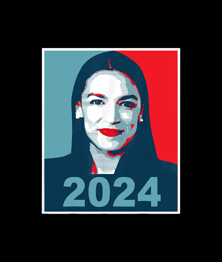 Alexandria Ocasio Cortez 2024 Obama Hope Style Digital Art by Belsu Sura