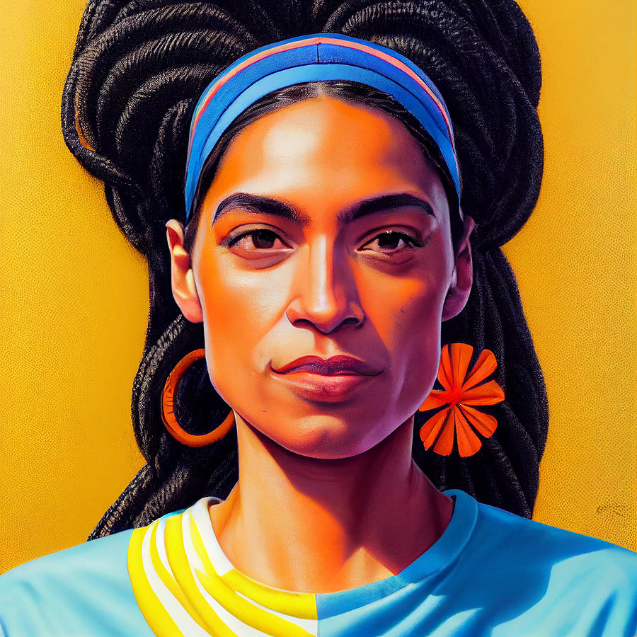 Alexandria Ocasio Cortez style of Kehinde Wiley d2ec62cb a04393 645252 ...