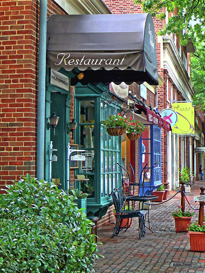 Alexandria VA - Restaurant With Brown Awning Photograph by Susan Savad
