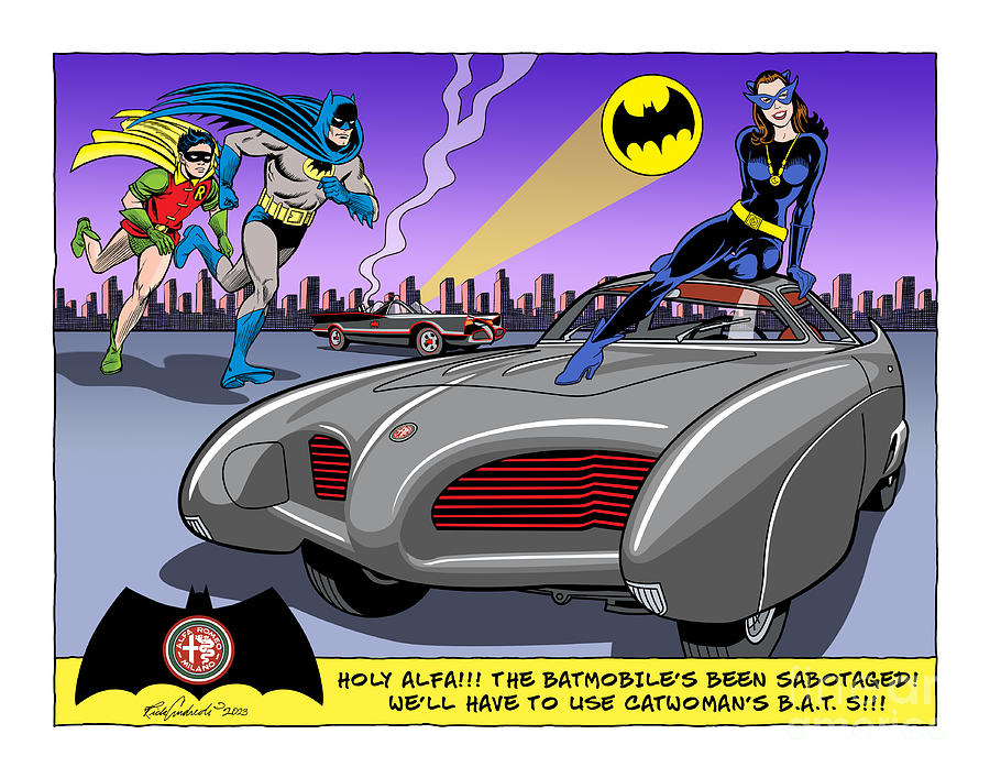 Alfa B.A.T.-5 and Batman Digital Art by Rick Andreoli