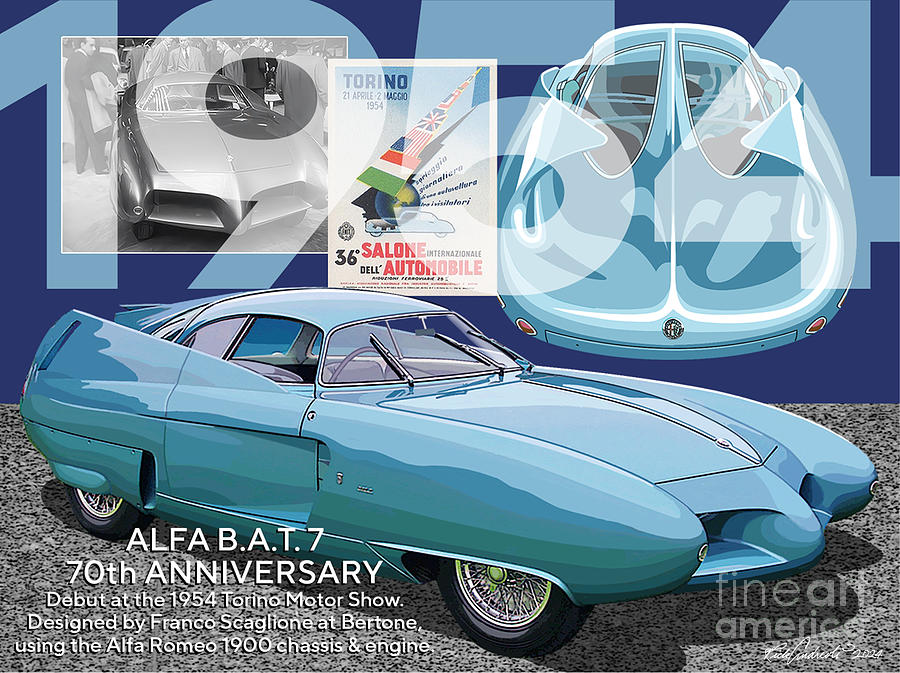 Alfa B.A.T. 7 - 70th Anniversary Digital Art by Rick Andreoli
