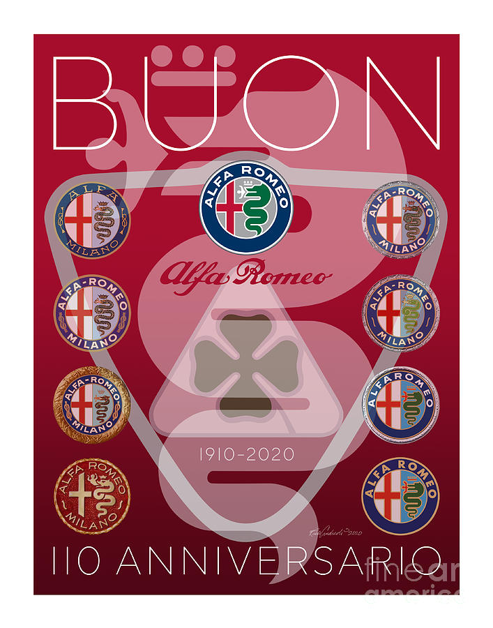 Alfa Romeo 110th Anniversary Poster Digital Art by Rick Andreoli