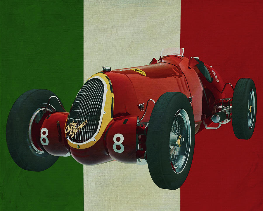 Alfa Romeo 8c from 1935 pure power Painting by Jan Keteleer