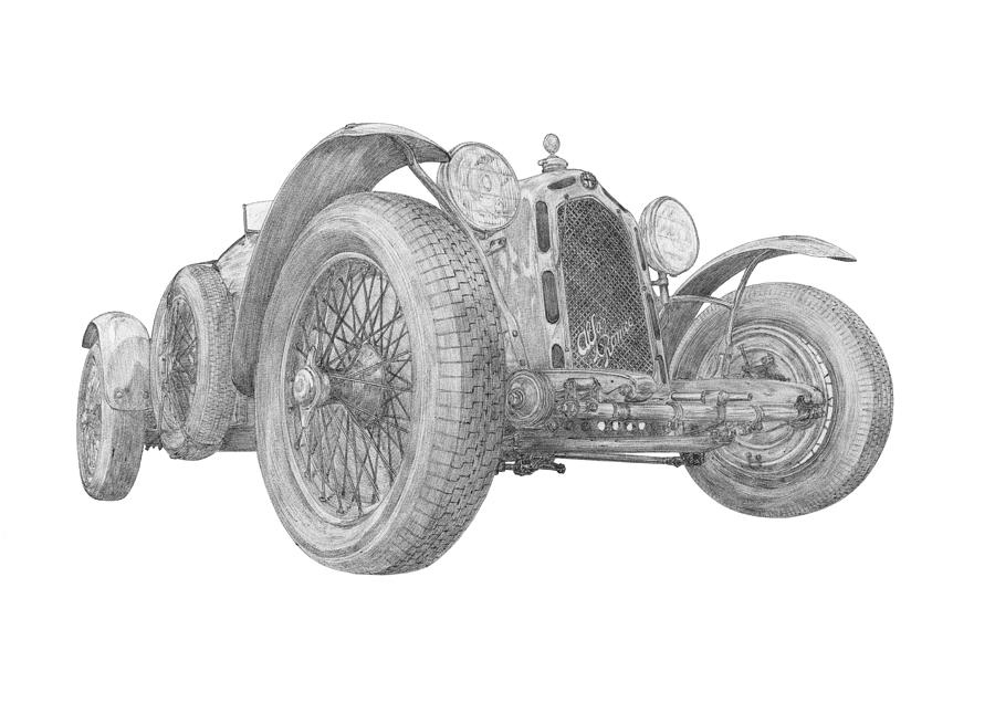Classic Cars Drawing - Alfa-Romeo 8C2300 Monza - 1932 by Amila Maestro