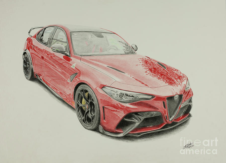 Alfa Romeo GTA M Drawing by Lorenzo Benetton
