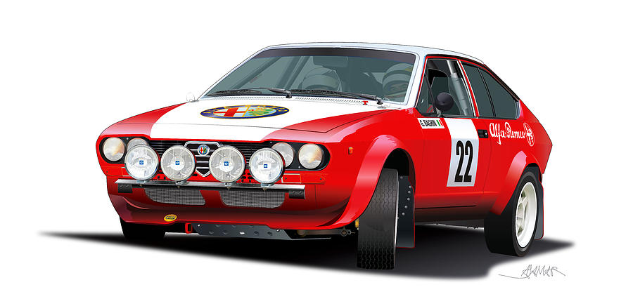 Alfa Romeo Gtv4 Illustration Drawing by Alain Jamar Alfa Romeo Gtv4 Illustration Drawing by Alain Jamar
