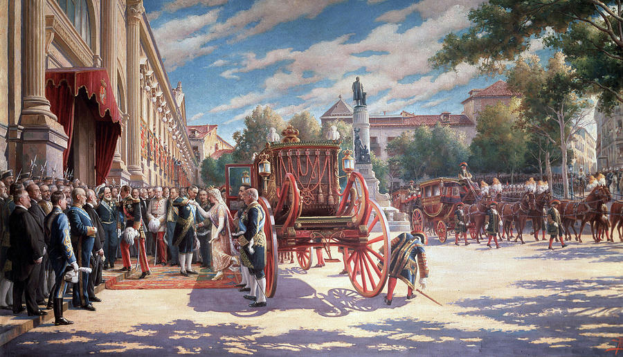 Alfonso Xiii. King Of Spain . Madrid . 1886 / 1941. opening Of The Courts. Oil By Asterio Morni... Painting by Album