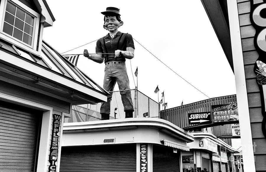 Alfred E Newman Watching Over the Seaside Heights Boardwalk Photograph by John Rizzuto