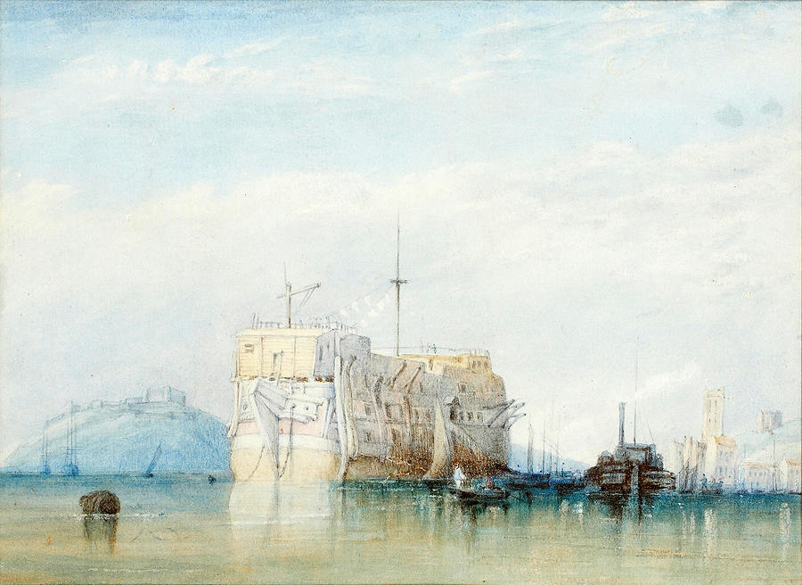 Alfred Herbert British, Active 1843 1861 The Prison Ship, Falmouth Painting