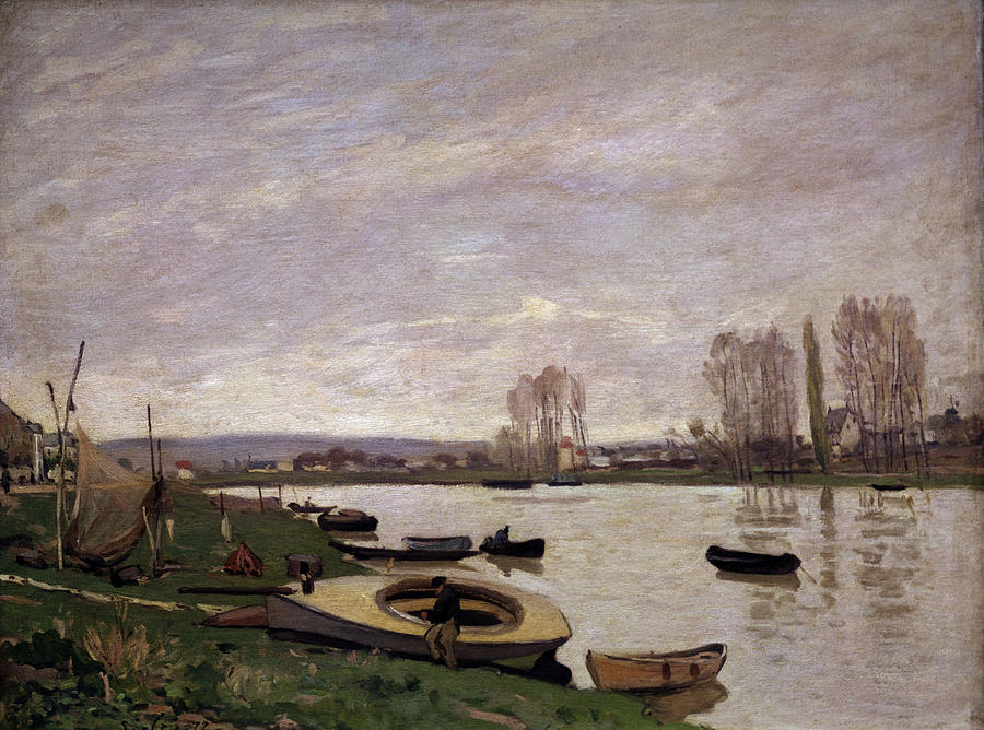 Paris Painting - Alfred Sisley -1839-1899-/ The Seine At Argentheuil, 1872. by Alfred Sisley -1839-1899-