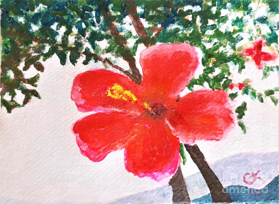Flower Painting - Algarve Flower by Caroline Cunningham