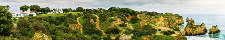 Algarve, Portugal. Rocky coastline, panorama Photograph by Hanna Tor