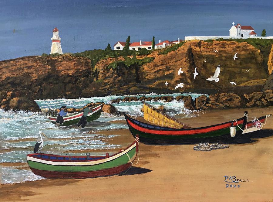 Algarve Coast, Portugal Painting by Pete Souza