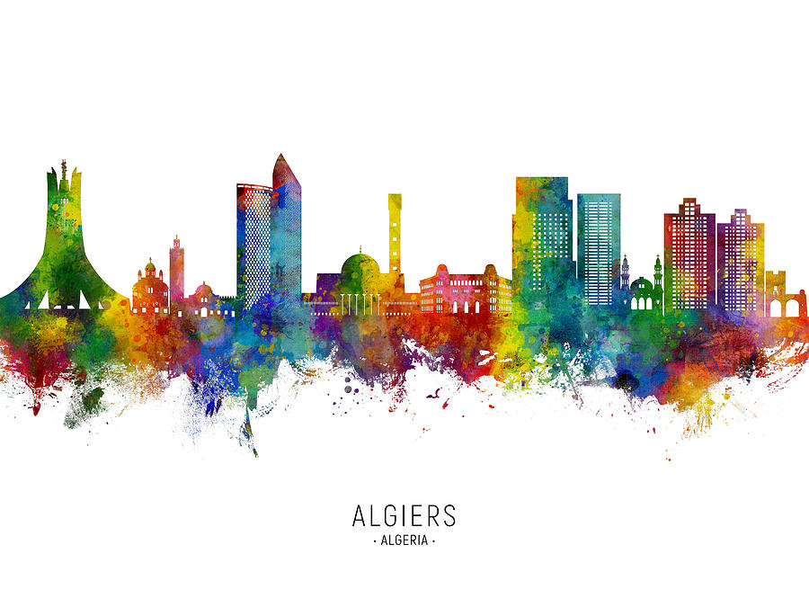 Algiers Algeria Skyline #33 Digital Art by Michael Tompsett