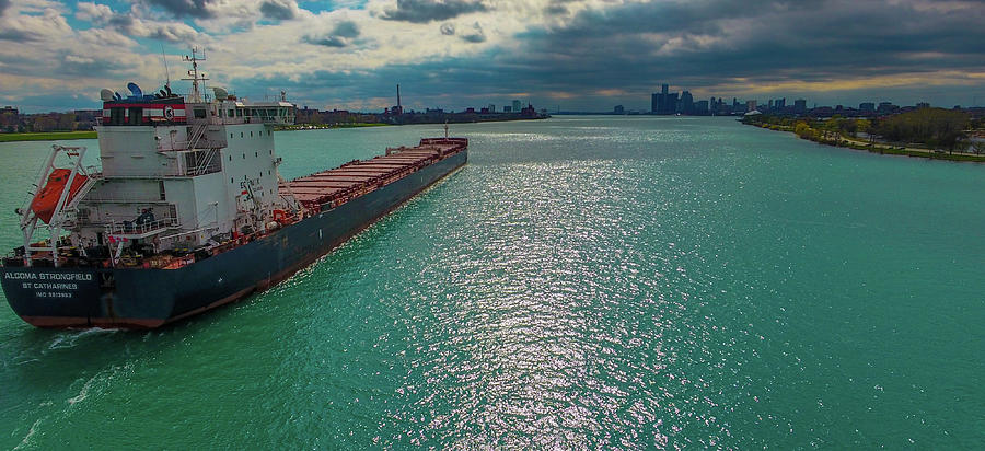 Algoma Strongfield Approaching Detroit Photograph by Gales Of November