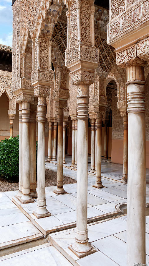 Alhambra Columns in the Court of the Lions Photograph by Weston Westmoreland