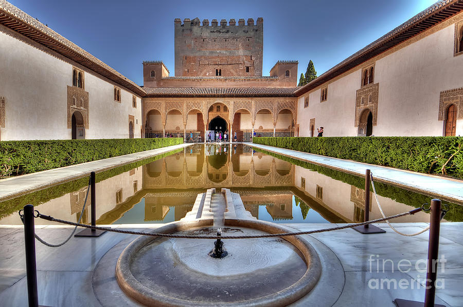 Spanish Photograph - Alhambra of Granada - Court of the Myrtles - Spain by Paolo Signorini