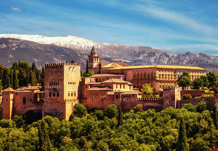 Architecture Photograph - Alhambra Panoramic by Mark Coran