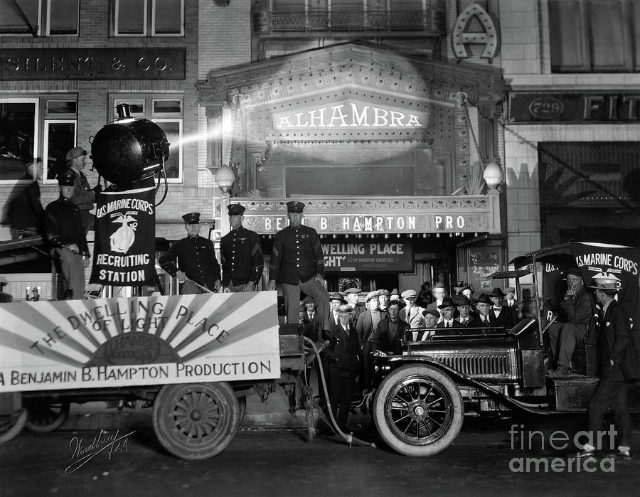 Alhambra Theatre - downtown Los Angeles - 1920 Photograph by Sad Hill - Bizarre Los Angeles Archive