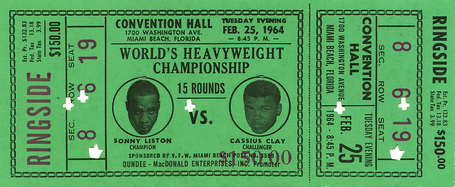 Ali - Liston Championship Fight Ticket Photograph