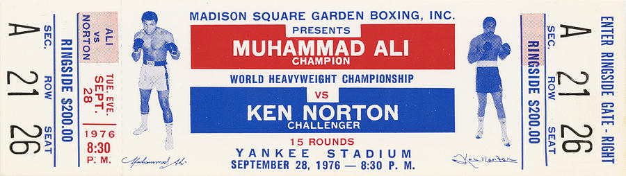 Ali - Norton Fight Ticket Photograph