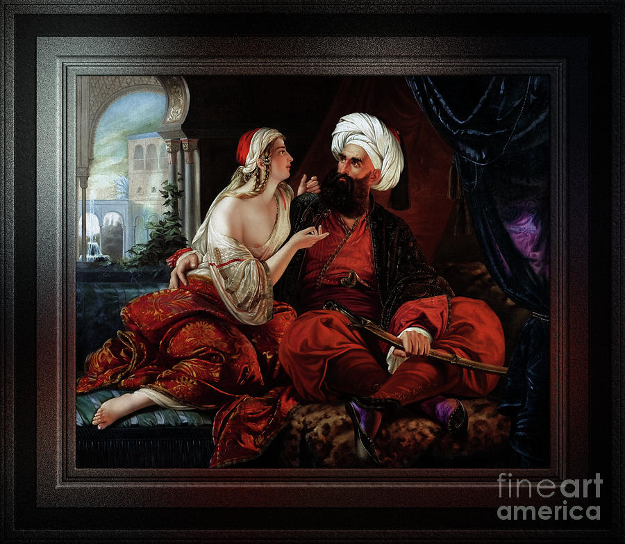Ali Pasha and Kira Vassiliki by Paul Emil Jacobs Fine Art Xzendor7 Old Masters Reproductions Painting by Rolando Burbon