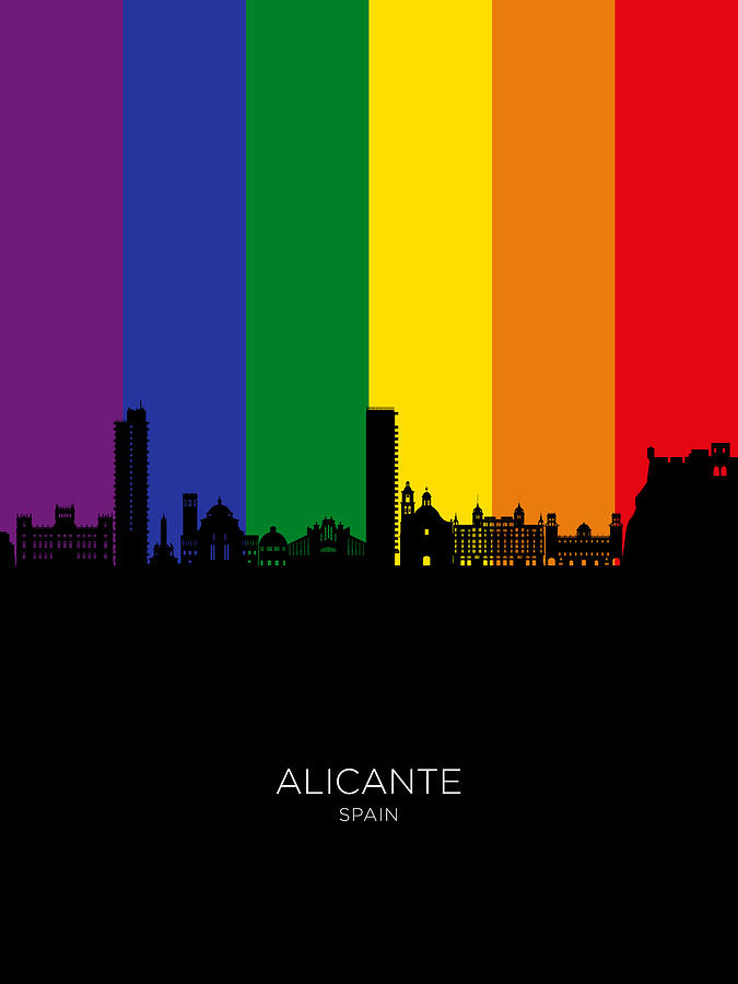Alicante Spain Skyline #37 Digital Art by Michael Tompsett
