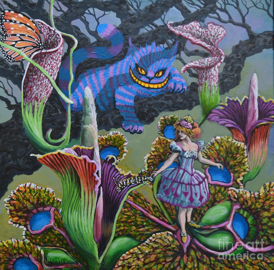 Alice and the caterpillar Painting by Dan Remmel