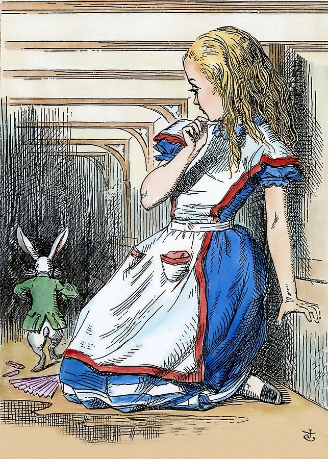 Alice and the White Rabbit Digital Art by Sir John Tenniel - Fine Art ...