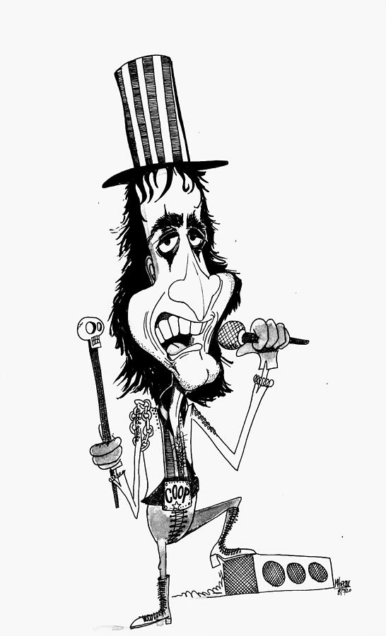 Alice Cooper Drawing by Michael Hopkins
