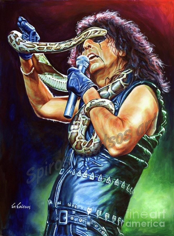 Alice Cooper Original Portrait Painting Painting by Star Portraits Art