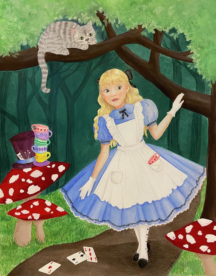 Alice in the Wonderland Woods Mixed Media by Emily Hickman | Fine Art ...