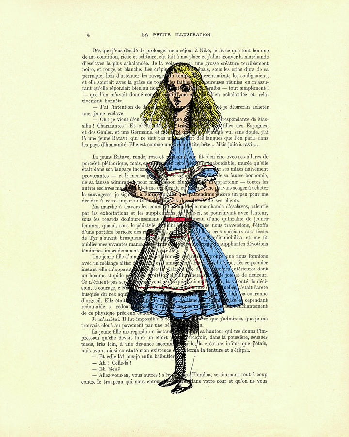 John Tenniel Mixed Media - Alice in Wonderland mixed media print by Madame Memento